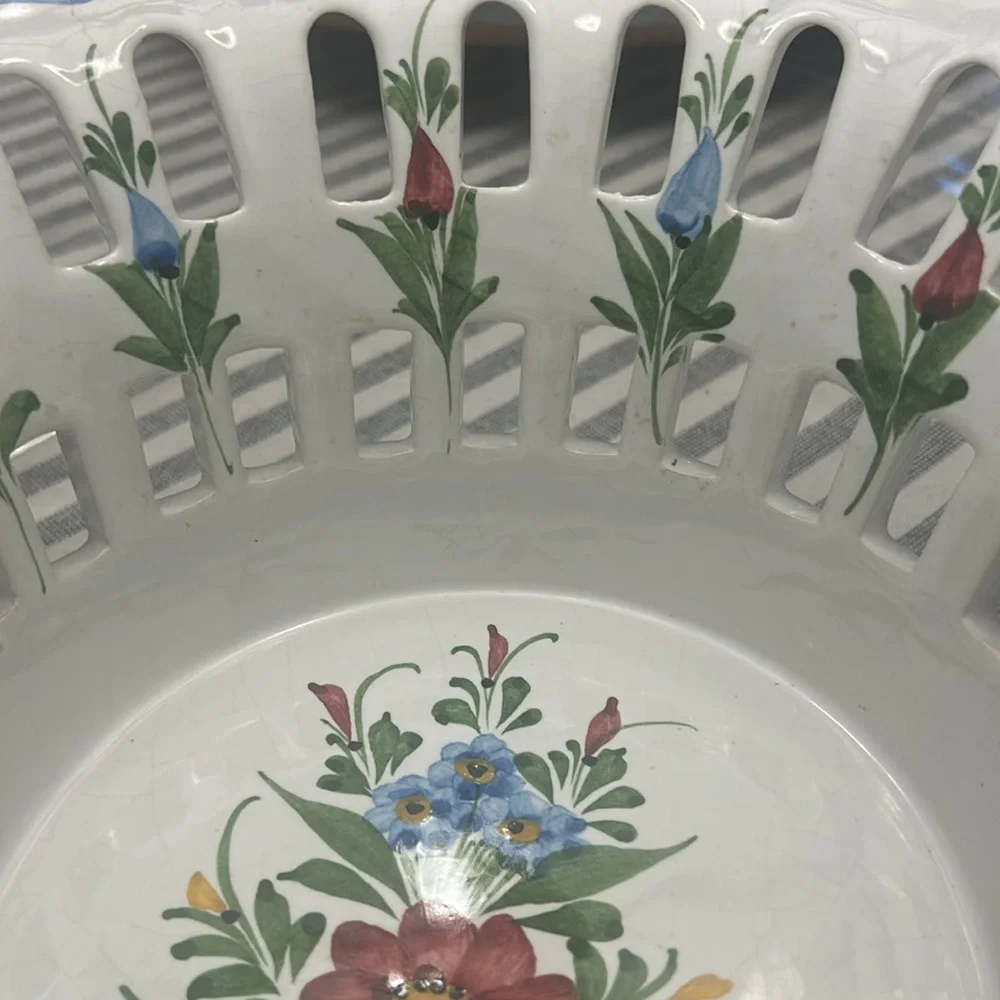Vintage Portuguese RETICULATED BASKET
